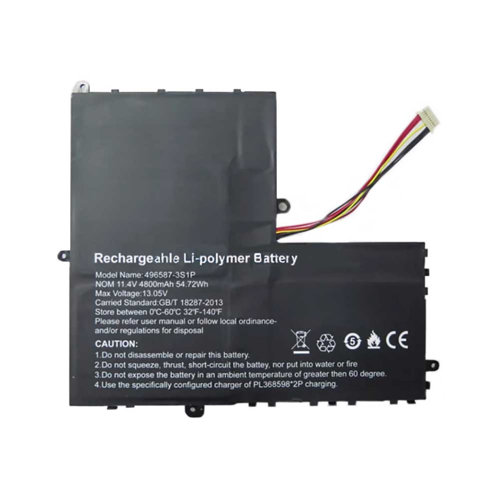Batterie pour Bmax Maxbook X14 Pro 496587-3S1P, 4800mAh/54.72Wh 