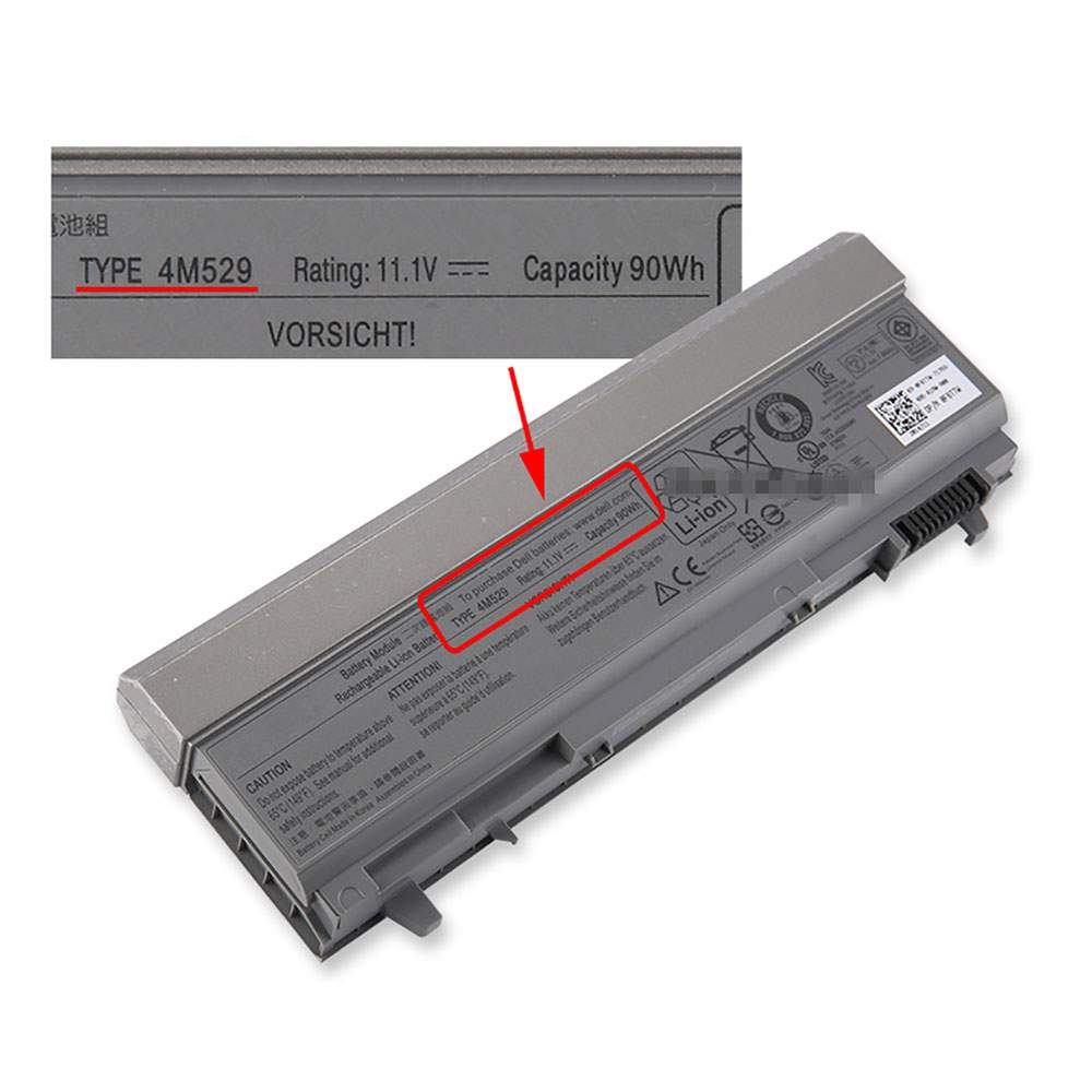 Batterie pour DELL E6410 E6400 E6500 E6510 4M529, 8100mAh 90Wh 