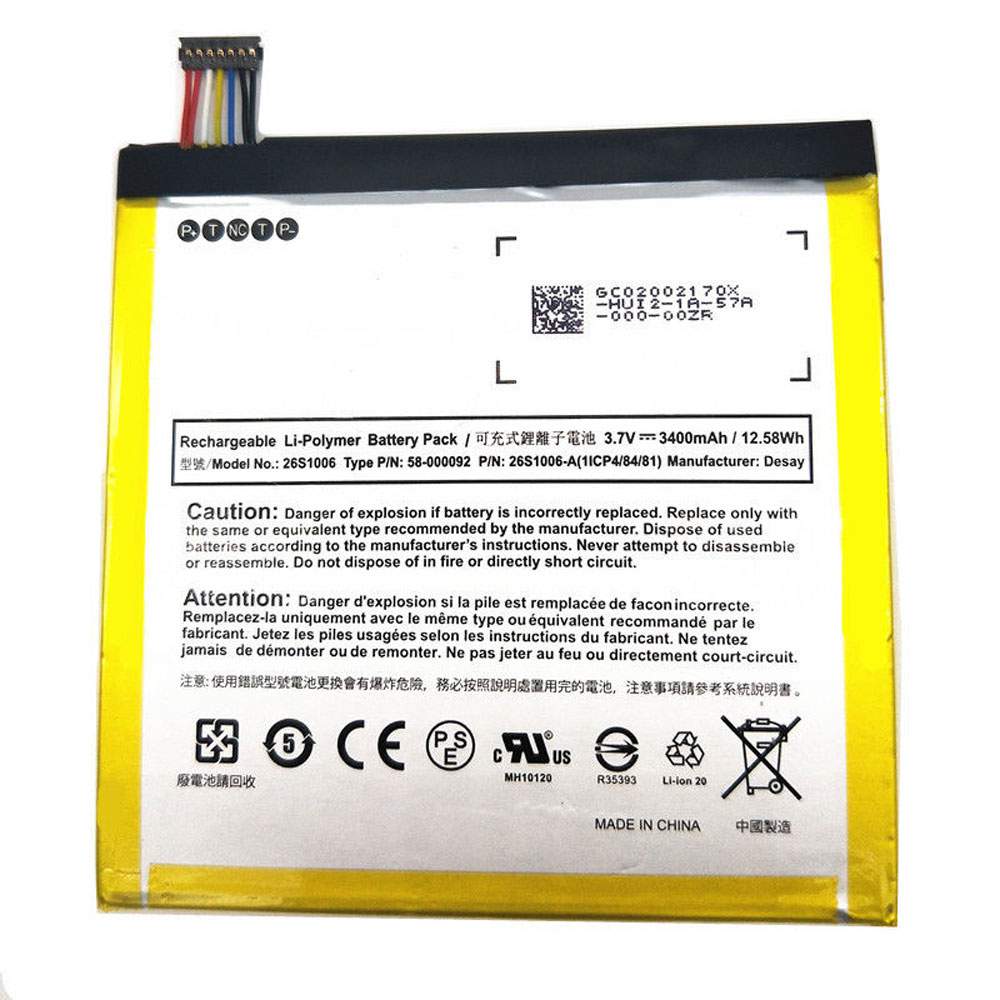 AMAZON 58-000092 Tablet Accu batterij