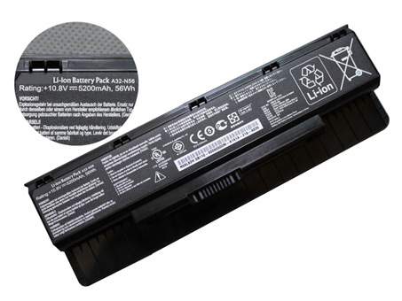 Batterie pour Asus N76 N76V N76VM N76VZ Series A31-N56, 5200mAh 