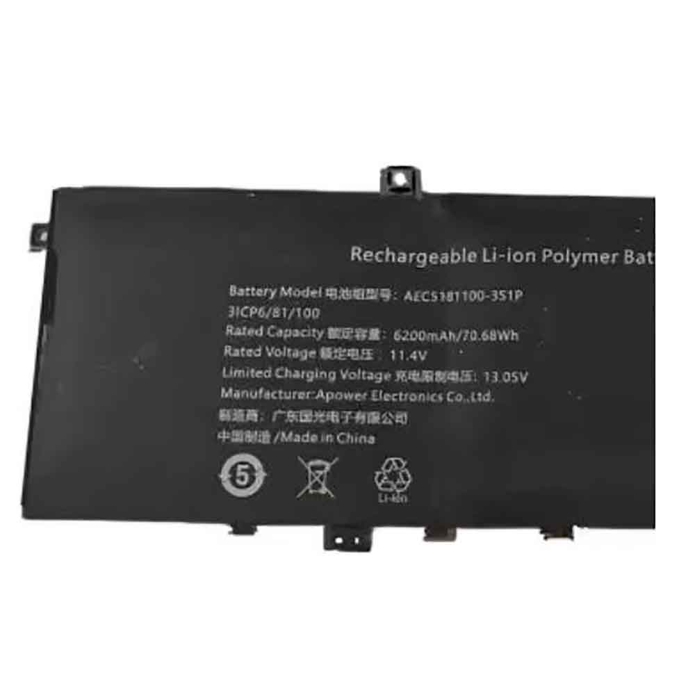 Batterie pour IPASON Maxbook P1 Pro AEC5181100-3S1P, 6200mAh 