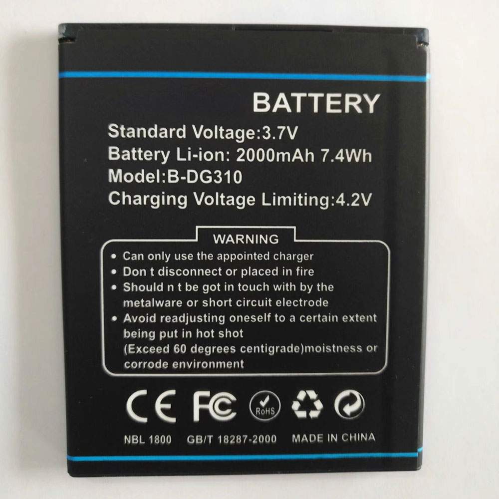 Batterie pour DOOGEE B-DG310 CellPhone B-DG310, 2000mAh 