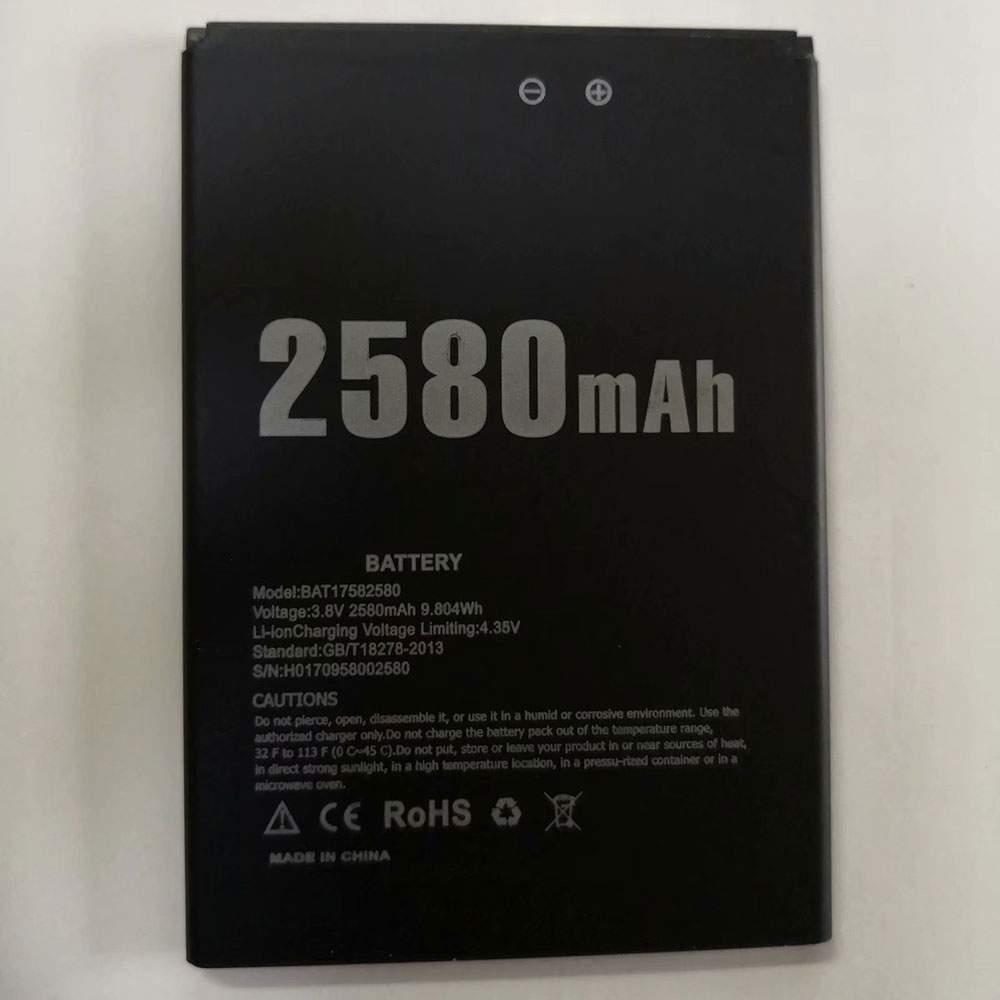 Batterie pour Doogee X20 X20L BAT17582580, 2580mAh 