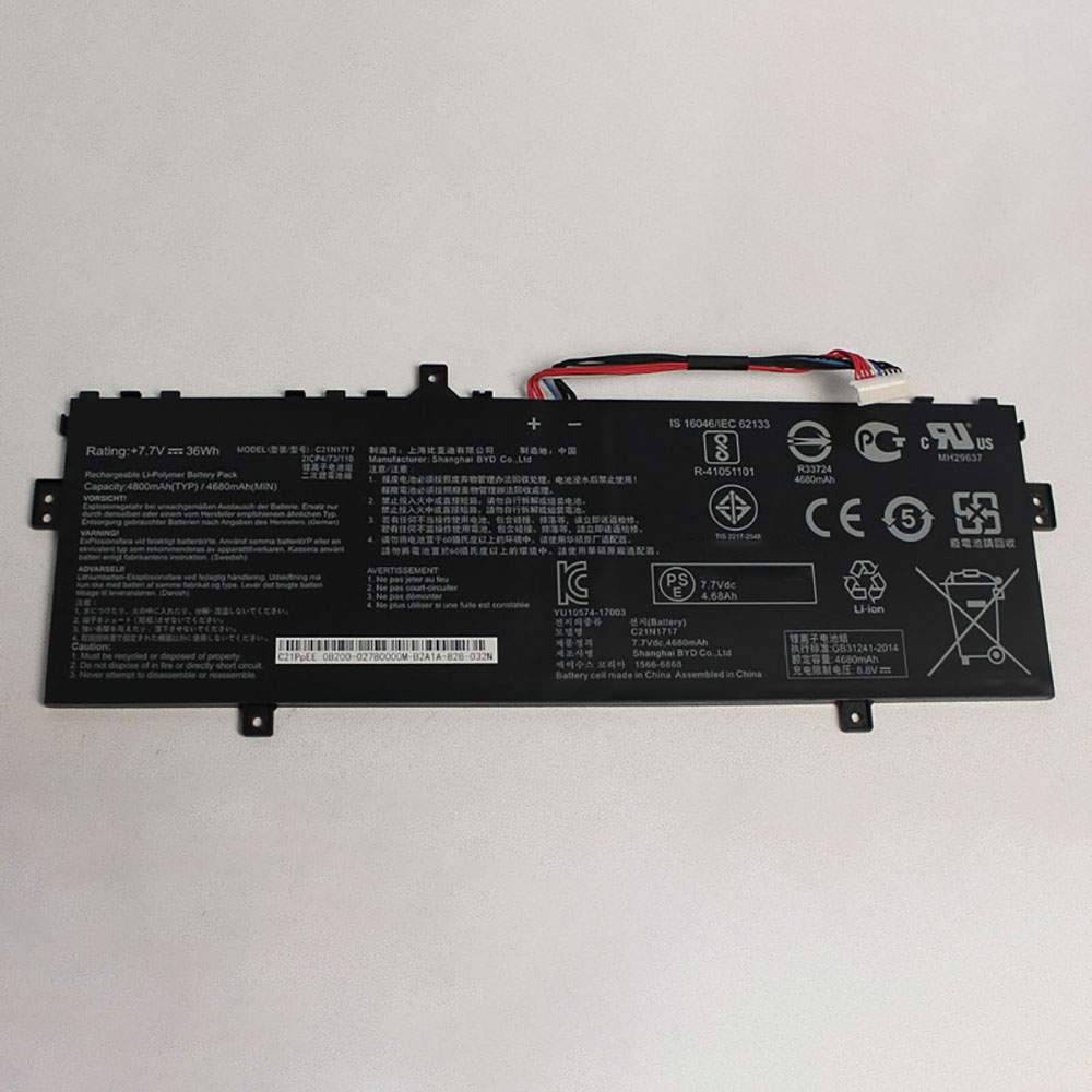 Batterie pour ASUS TP202NA-1K J202NA-DH01T SERIES C21N1717, 4680mAh/36WH 