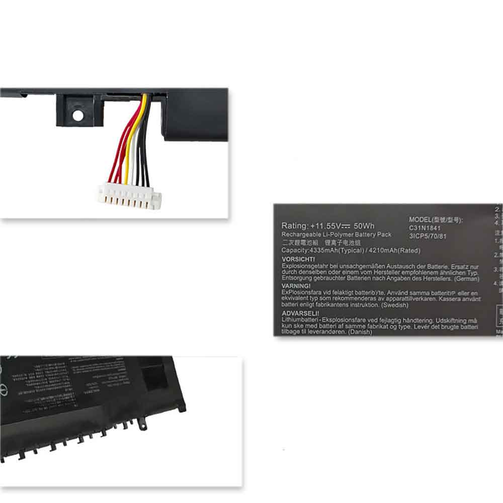 Batterie pour Asus ZenBook Edition 30 UX434DA UX434FA UX334FL UX434FL UX463FL UX463FA C31N1841, 4335mAh 50Wh 