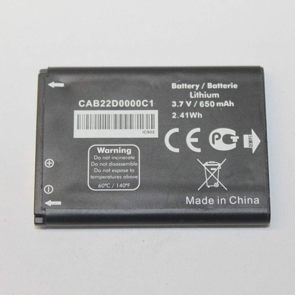 Batterie pour ALCATEL CAB22D0000C1 CAB0400000C1  CAB22D0000C CAB22D0000C1, 650mAh/2.41WH 