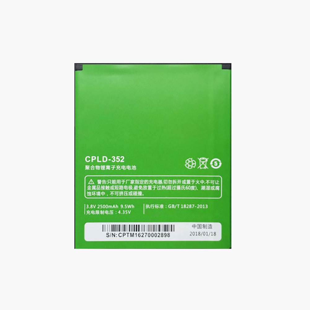 Batterie pour COOLPAD F1 8297-C00 Plus CPLD-352, 2500mAh/9.5WH 