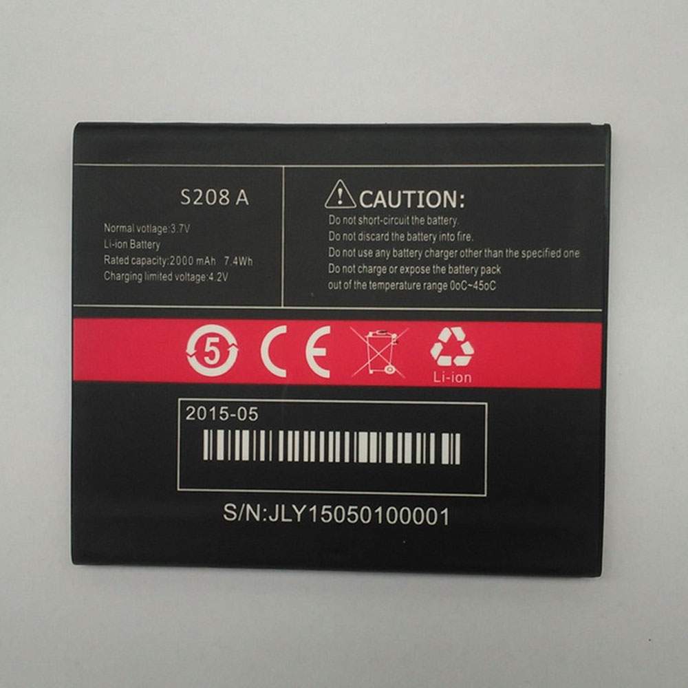 Batterie pour CUBOT S208A Phone S208A, 2000mAh/7.4WH 