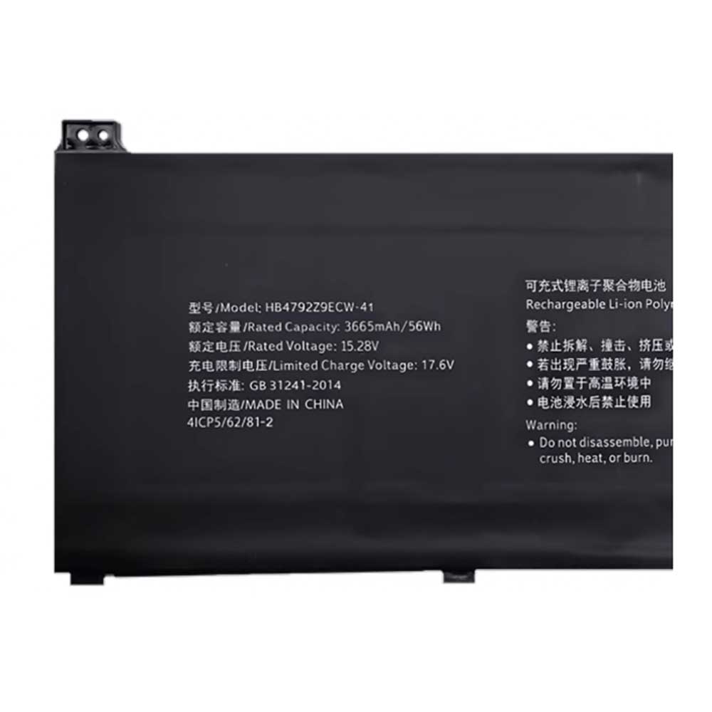 Batterie pour Honor NBLK-WAX9X NBZ-WBE9 NIR-WAQ9HNR HB4792Z9ECW-41, 3665mAh 