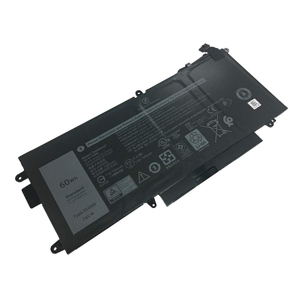 Batterie pour DELL Latitude 5289 7280 7389 7390 K5XWW, 7500mAh/60WH 