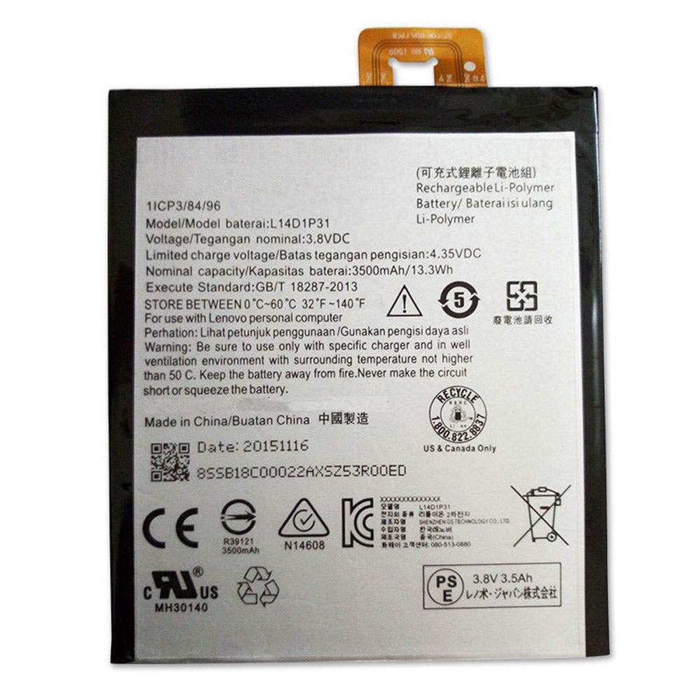 Lenovo L14D1P31 Mobiele Telefoon Accu batterij