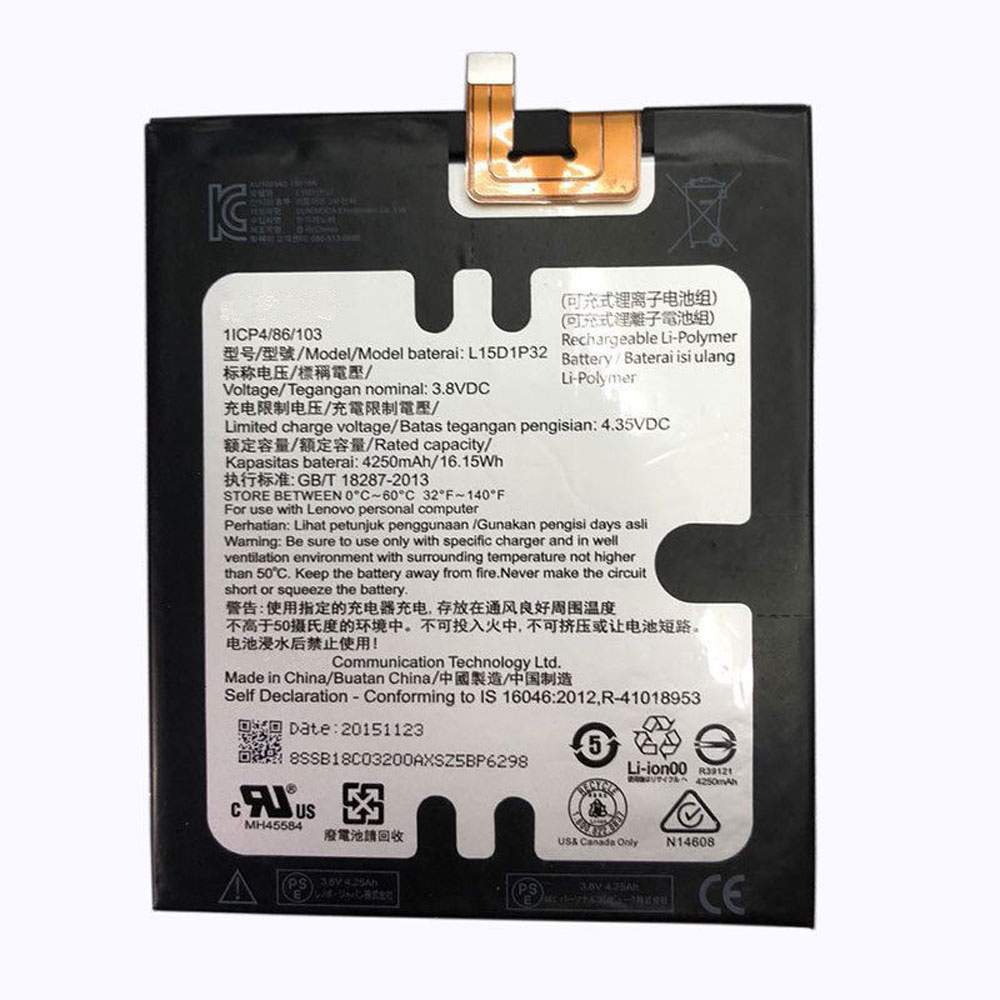 Lenovo L15D1P32 Mobiele Telefoon Accu batterij