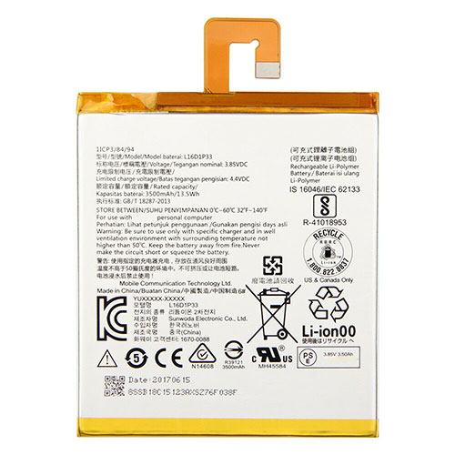 LENOVO L16D1P33 Tablet Accu batterij