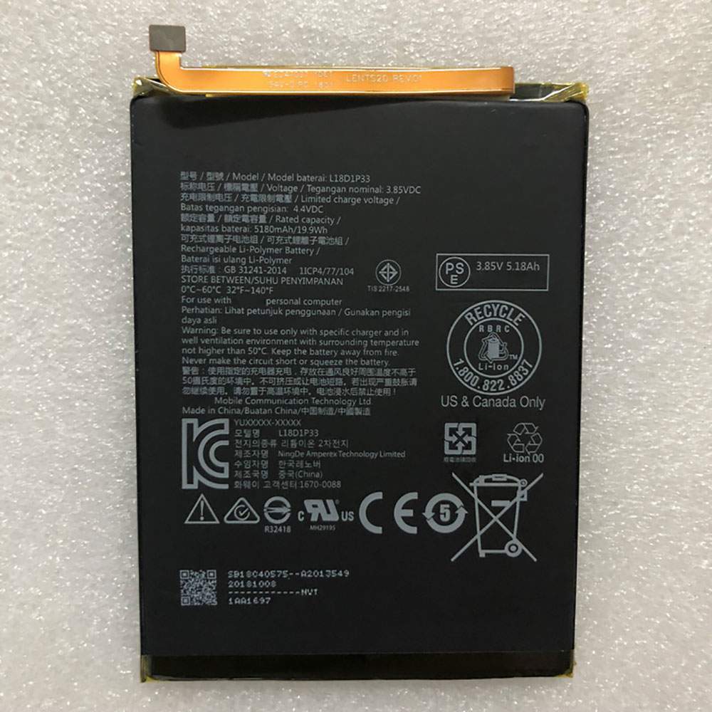 LENOVO L18D1P33 Tablet Accu batterij