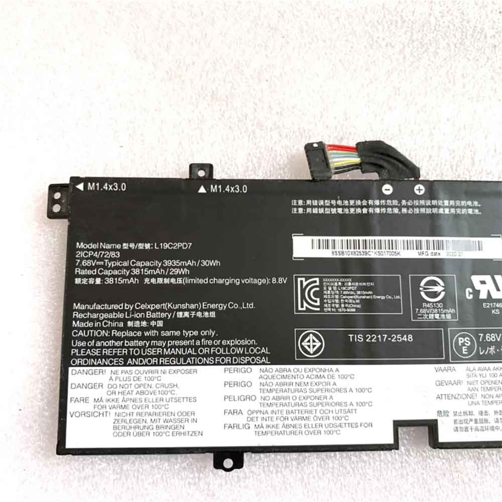Batterie pour Lenovo IdeaPad Duet 3 10IGL5 L19C2PD7, 3815mAh 