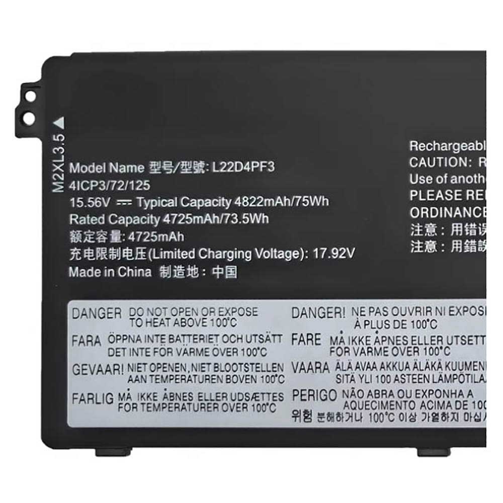 Batterie pour Lenovo IdeaPad Pro 5 14IRH8 L22D4PF3, 4822mAh 