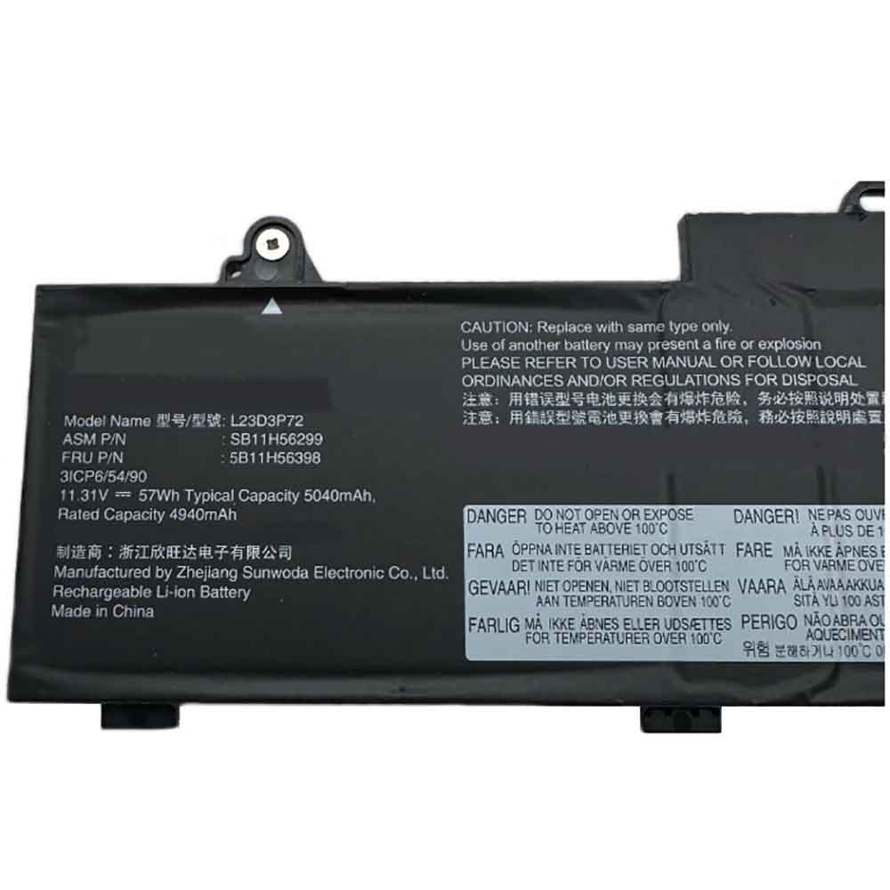 Batterie pour Lenovo ThinkPad X13 Gen 2 L23D3P72, 5040mAh 