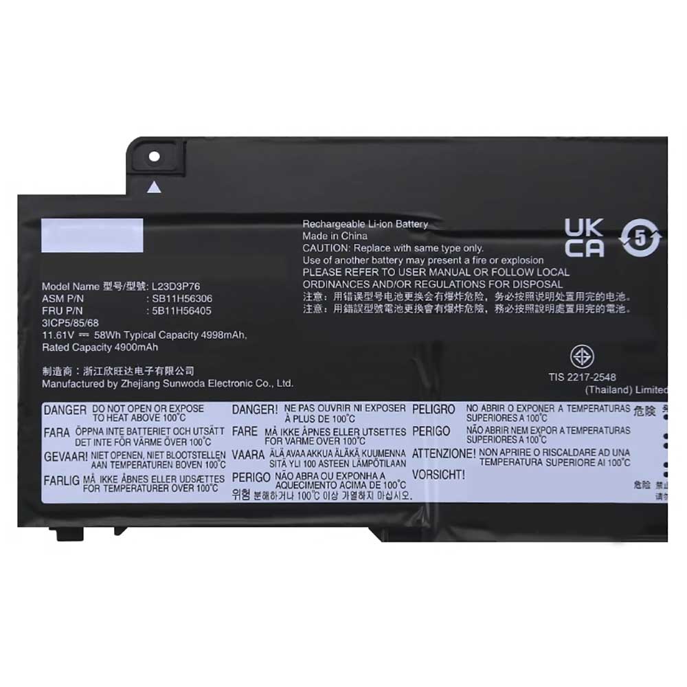 Batterie pour Lenovo ThinkPad T14s Gen 5 L23D3P76, 4998mAh 