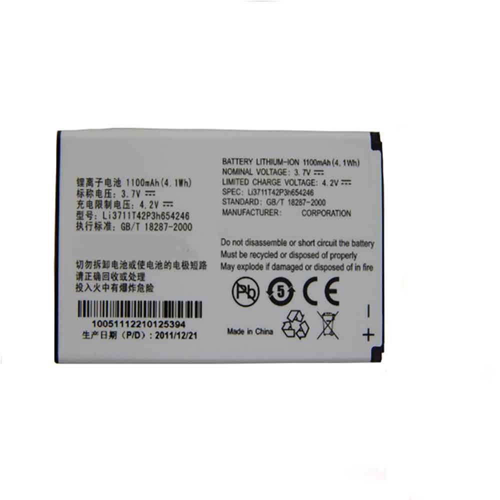 ZTE Li3712T42P3h654246h Mobiele Telefoon Accu batterij