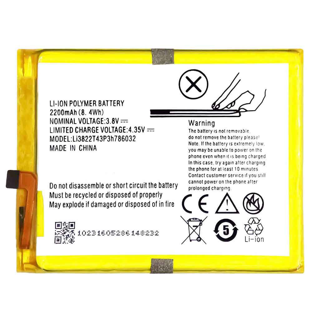 ZTE Li3822T43P3h786032 Mobiele Telefoon Accu batterij