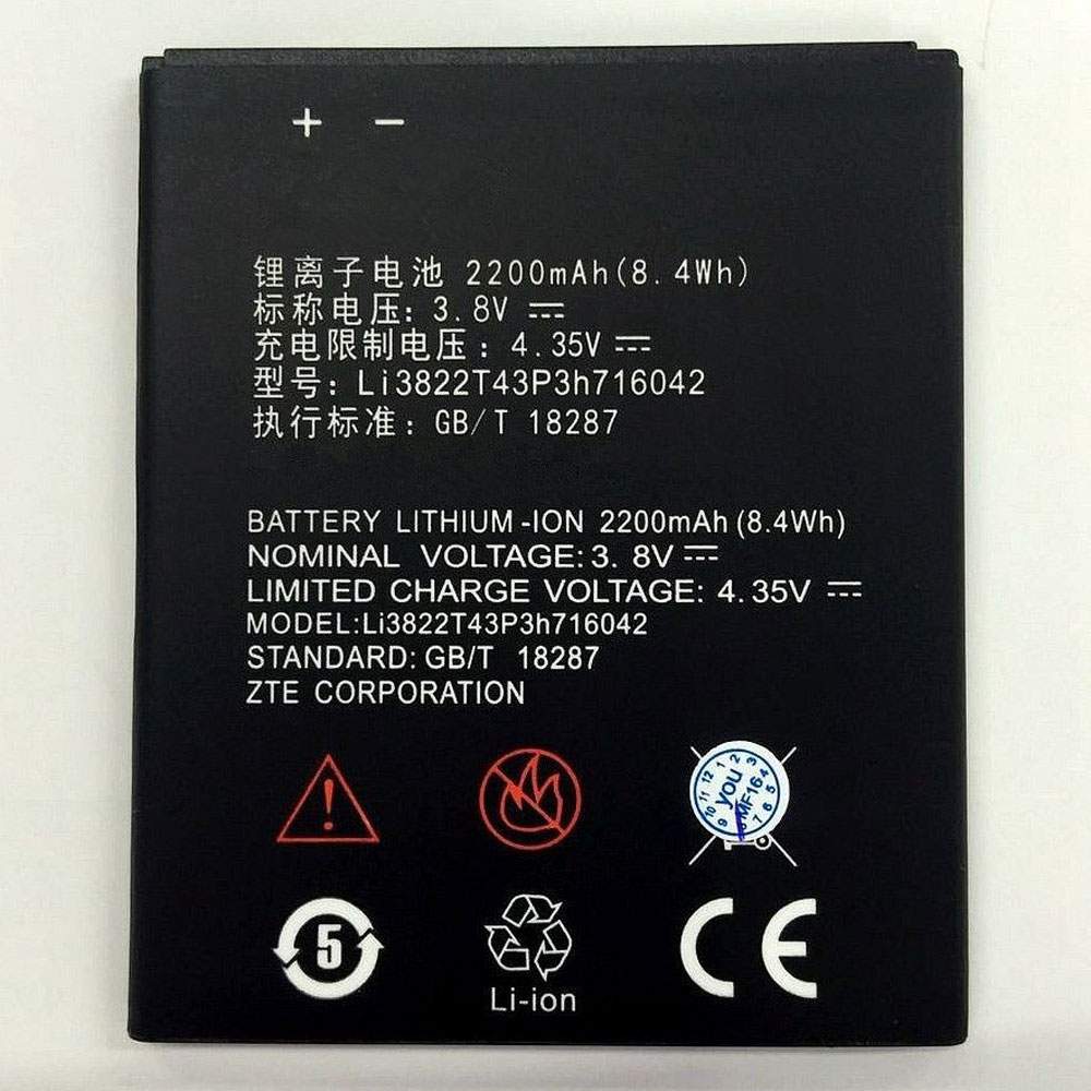 ZTE Li3822T43P3h716042 Mobiele Telefoon Accu batterij