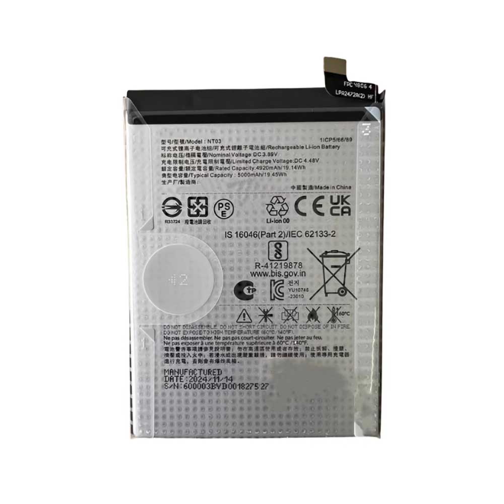 Batterie pour Nothing Phone 2a NT03, 5000mAh 