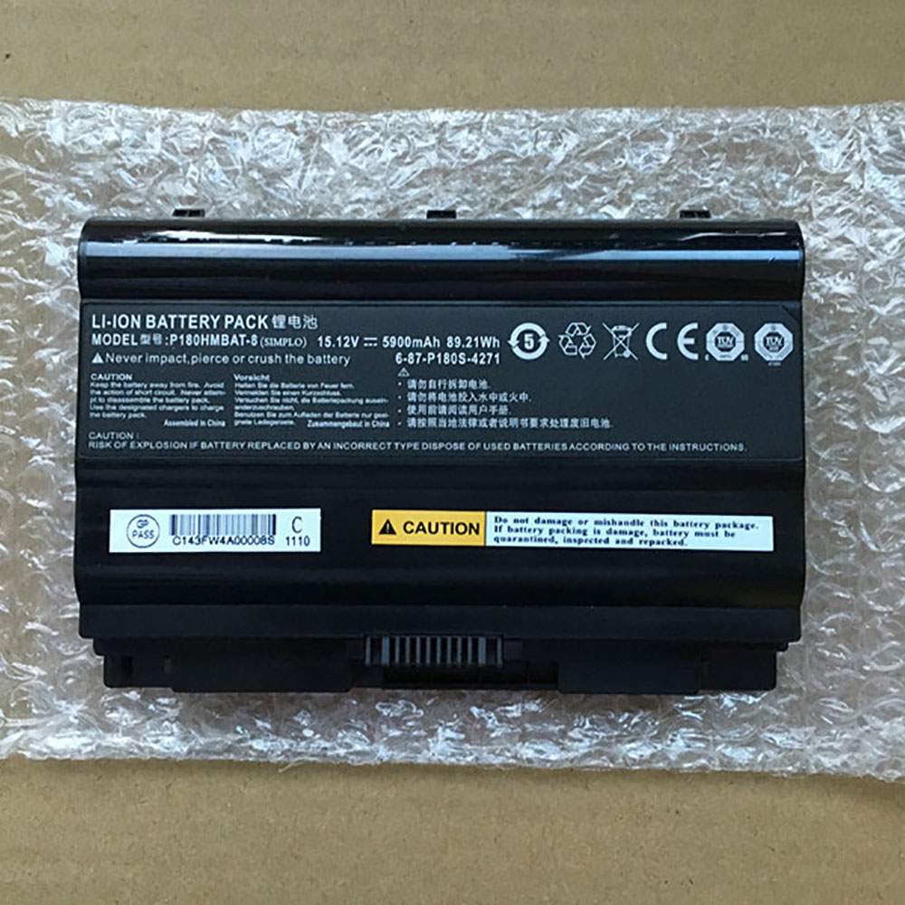 Batterie pour CLEVO 6-87-P180S-427 P180S P180HMBAT-8, 5900Mah /89.21Wh 