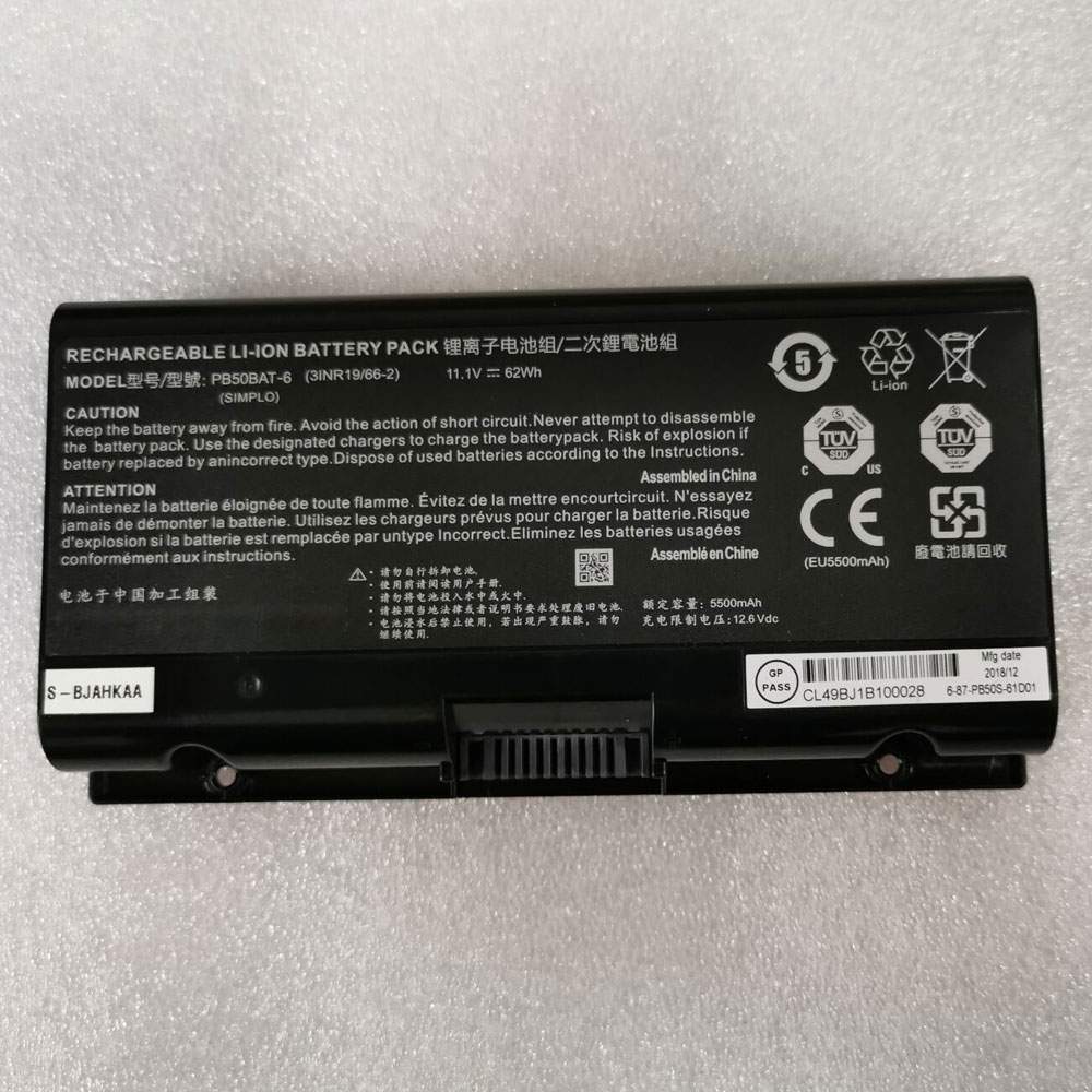 Clevo PB50BAT-6 Laptop accu batterij
