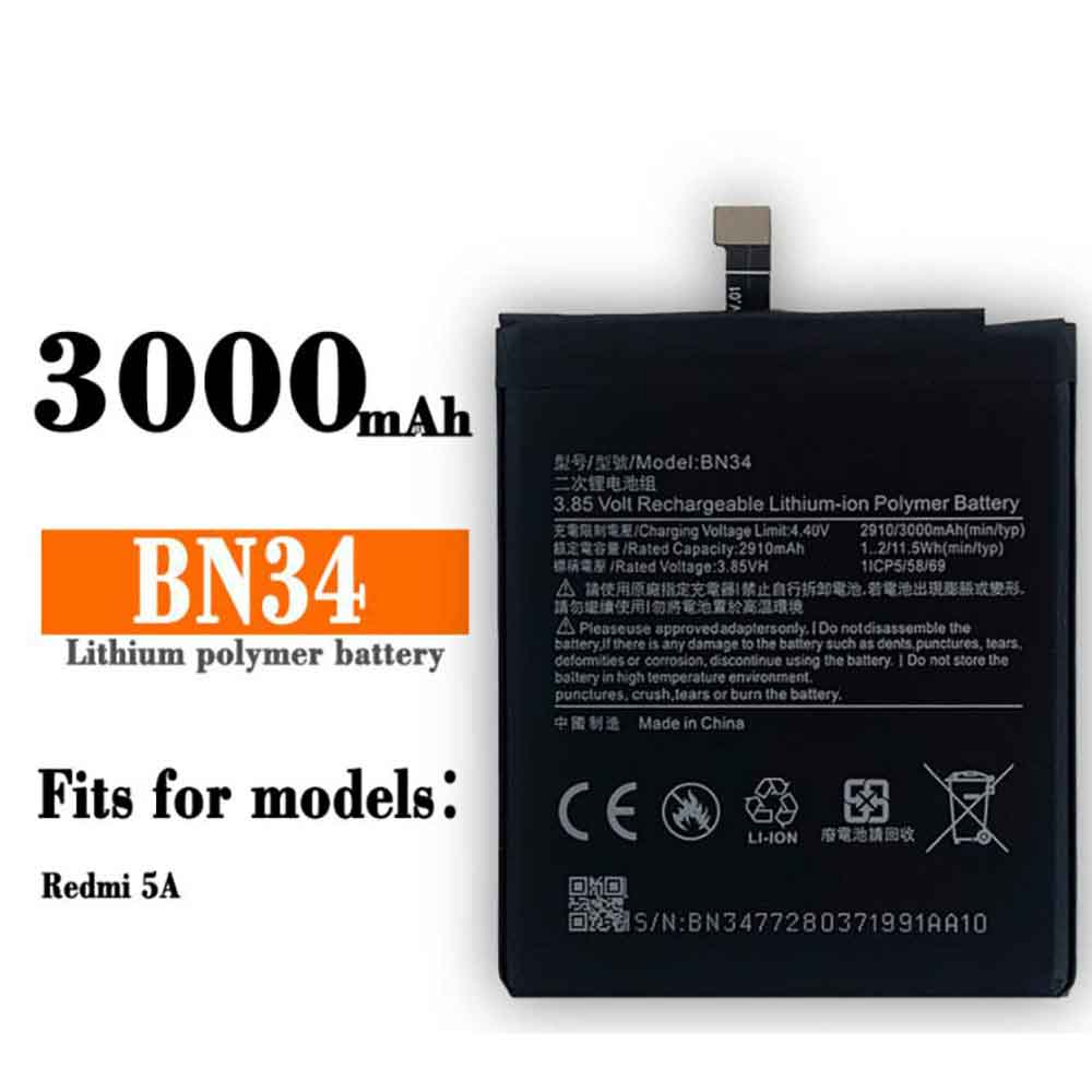 Xiaomi BN34 Mobiele Telefoon Accu batterij