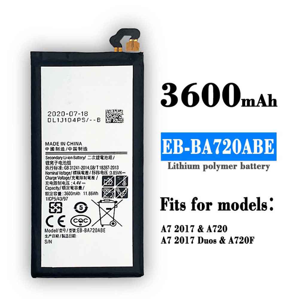 SAMSUNG EB-BA720ABE Mobiele Telefoon Accu batterij