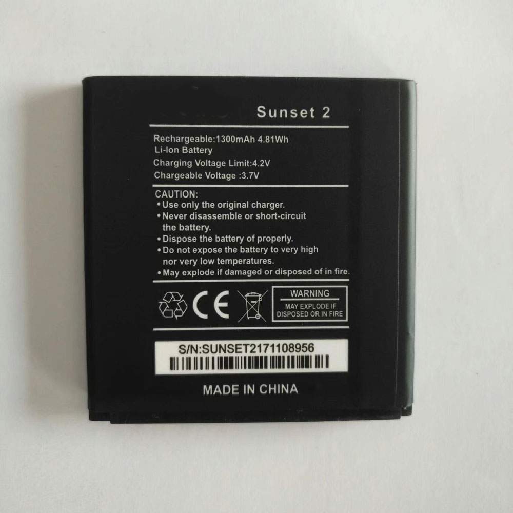 Batterie pour Wiko Sunset Sunset, 1300mAh/4.81WH 