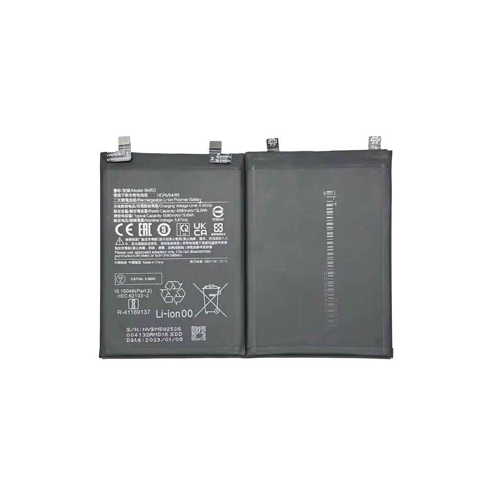 Batterie pour Xiaomi Redmi Note 11T Pro BM5G, 5080mAh 