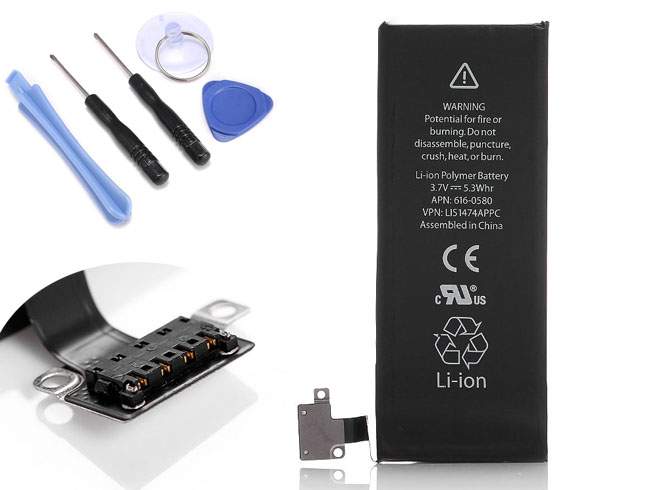 Batterie pour iPhone 4 4g GSM CDMA iPhone4, 1420mAh/5.25Whr 